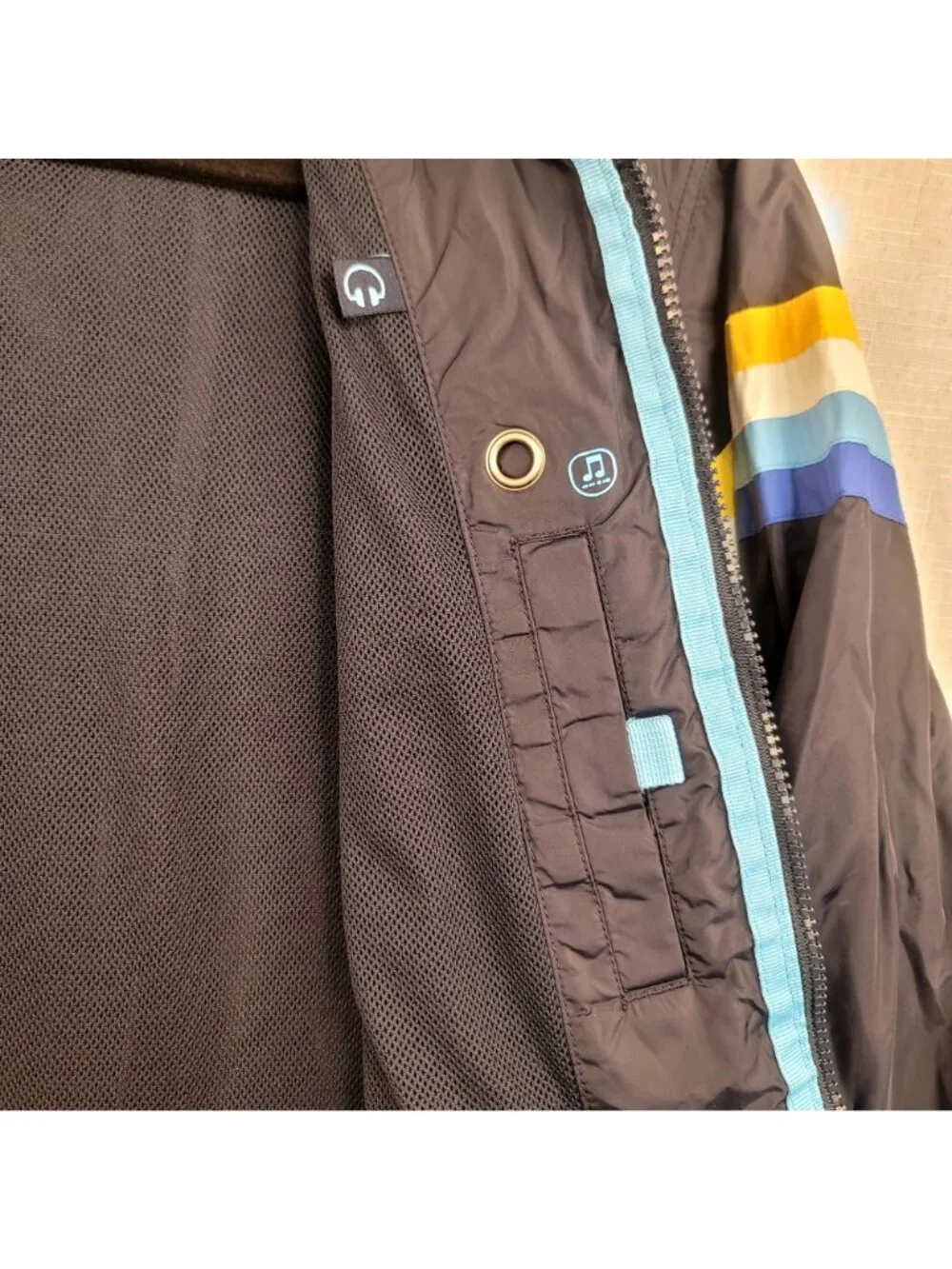 Gap Windbreaker Full-Zip Jacket Kids XL12 Blue Stripe Outdoor Blokecore Sporty